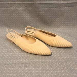 Vivaia Iris Pointed Toe Sling Back Flats in Cream 40